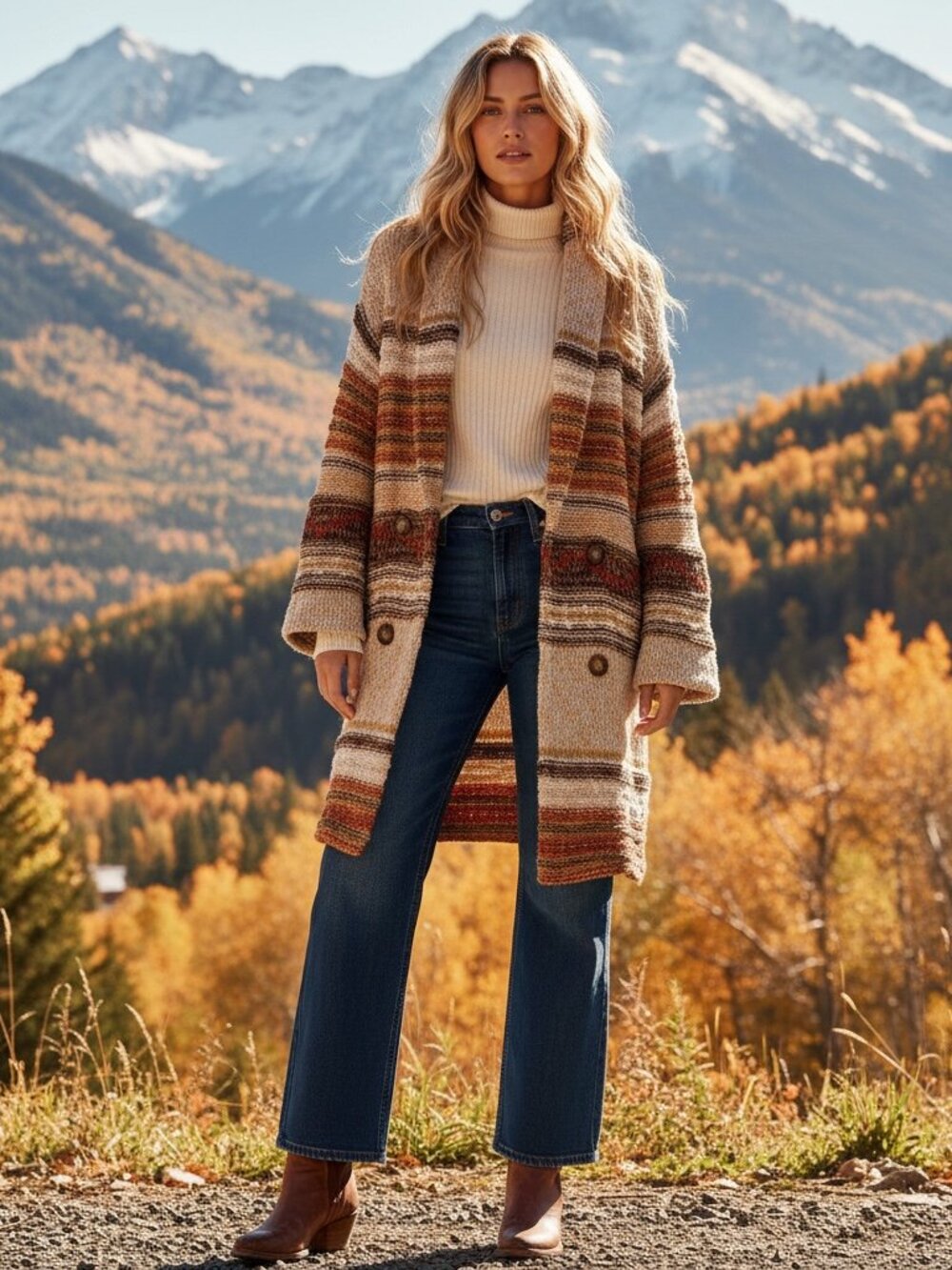 Free People Painted Desert Sweater Coatigan Boho Southwestern Knit Cardigan M